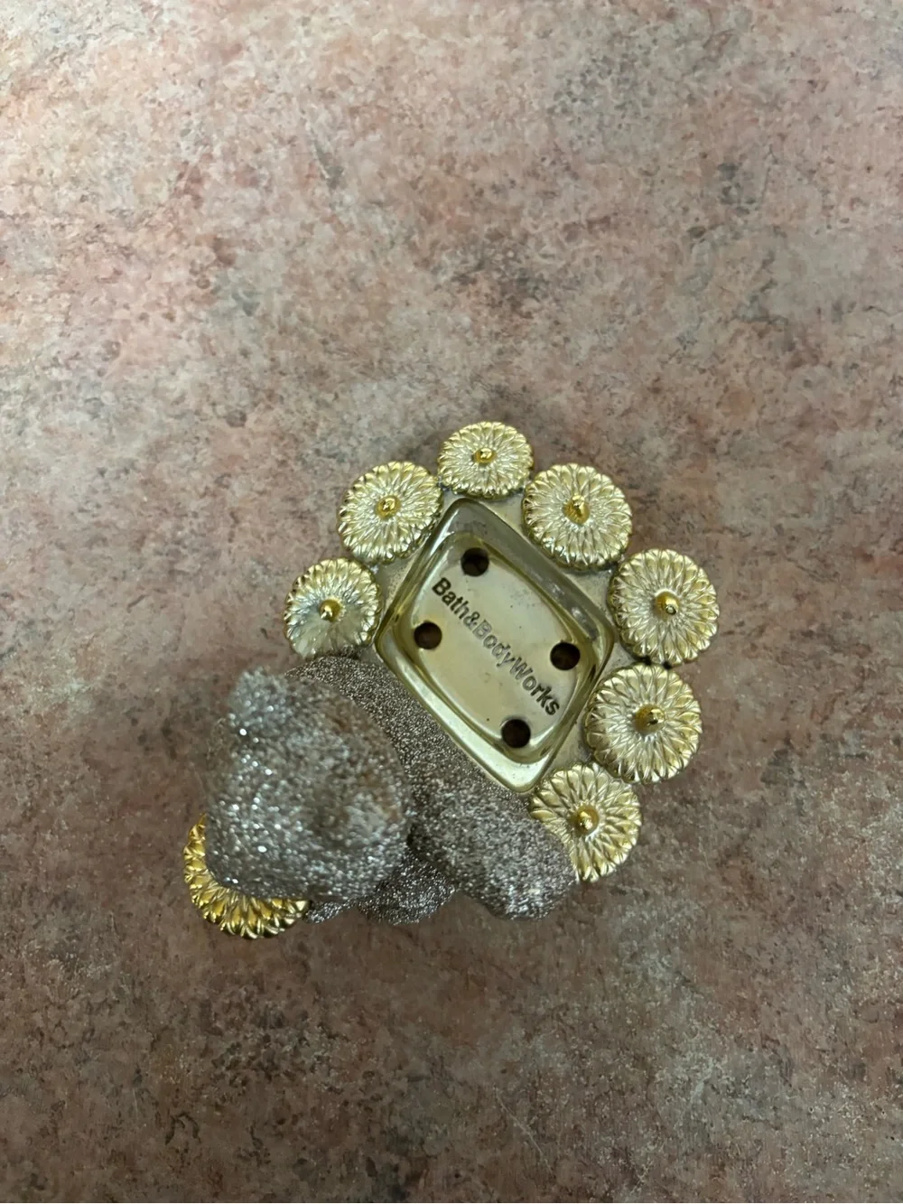 Bath & Body Works Glitter Gold Squirrel Acorn Foaming Soap Holder